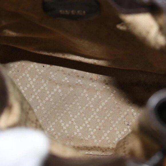 GUCCI Bamboo Hand Bag Nylon 2way Khaki Silver - Picture 13 of 16